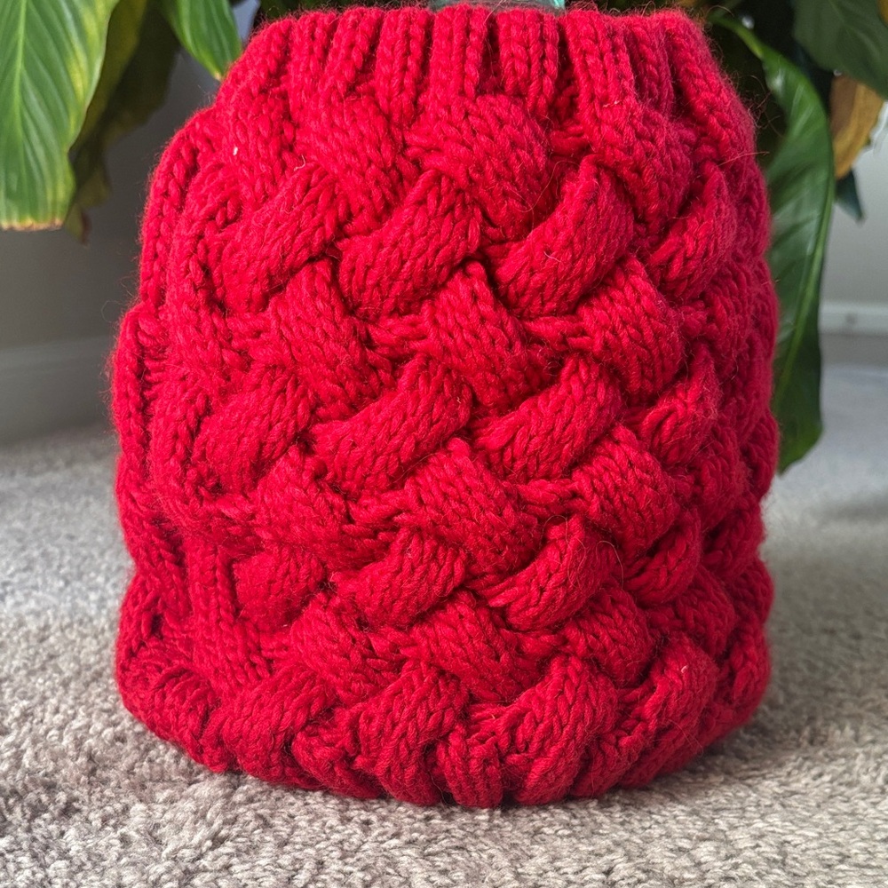 Red Knitted Neck Warmer
